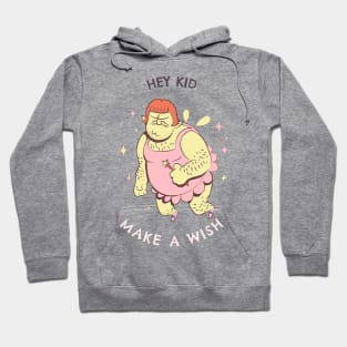 Funny Retro "Hey Kid Make A Wish" 90s Humor Hoodie